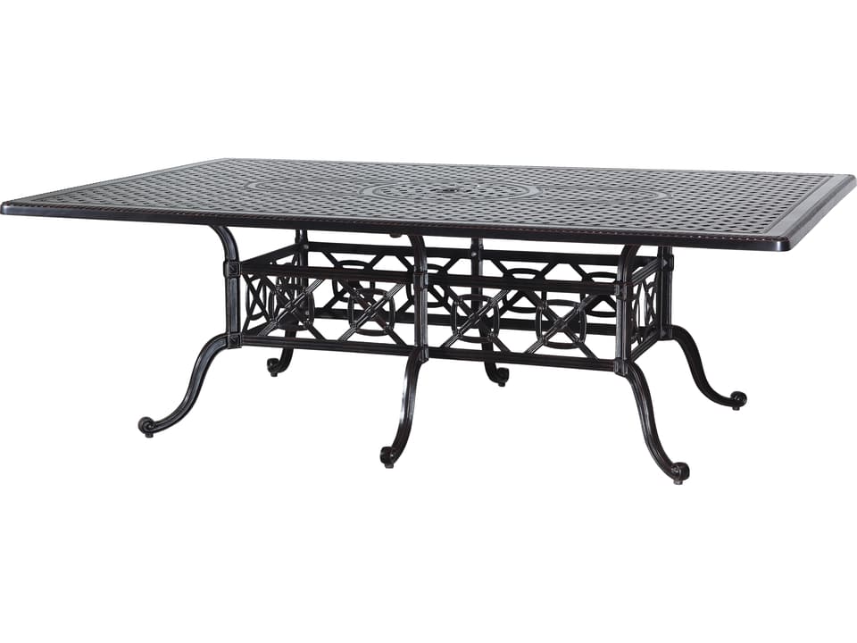 Grand Terrace 90 x 60 Inch Rectangular Dining Table with Umbrella Hole