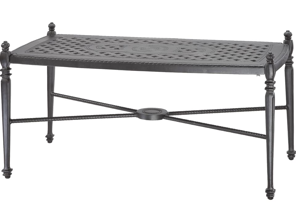 Grand Terrace Cast Aluminum Rectangular Coffee Table in Desert Bronze
