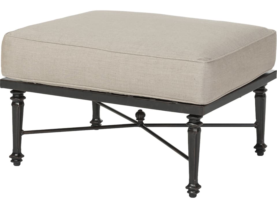 Grand Terrace Sectional Ottoman in Cast Aluminum
