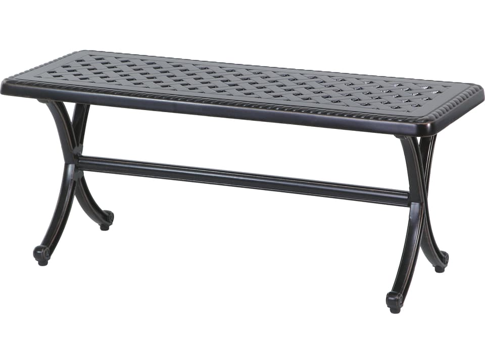 Grand Terrace Cast Aluminum Backless Patio Bench