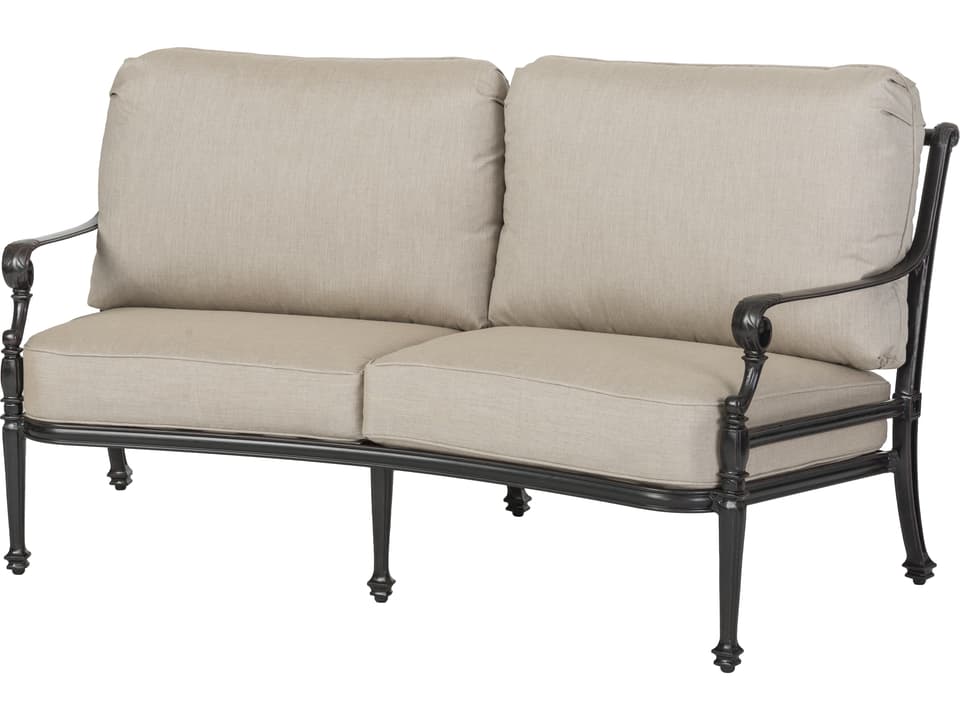 Grand Terrace Cast Aluminum Curved Loveseat No Cushion