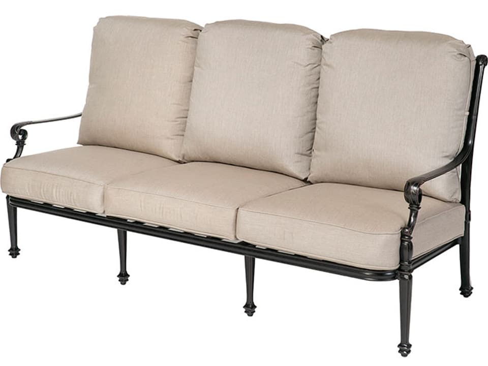 Grand Terrace Cushion Cast Aluminum High Back Sofa