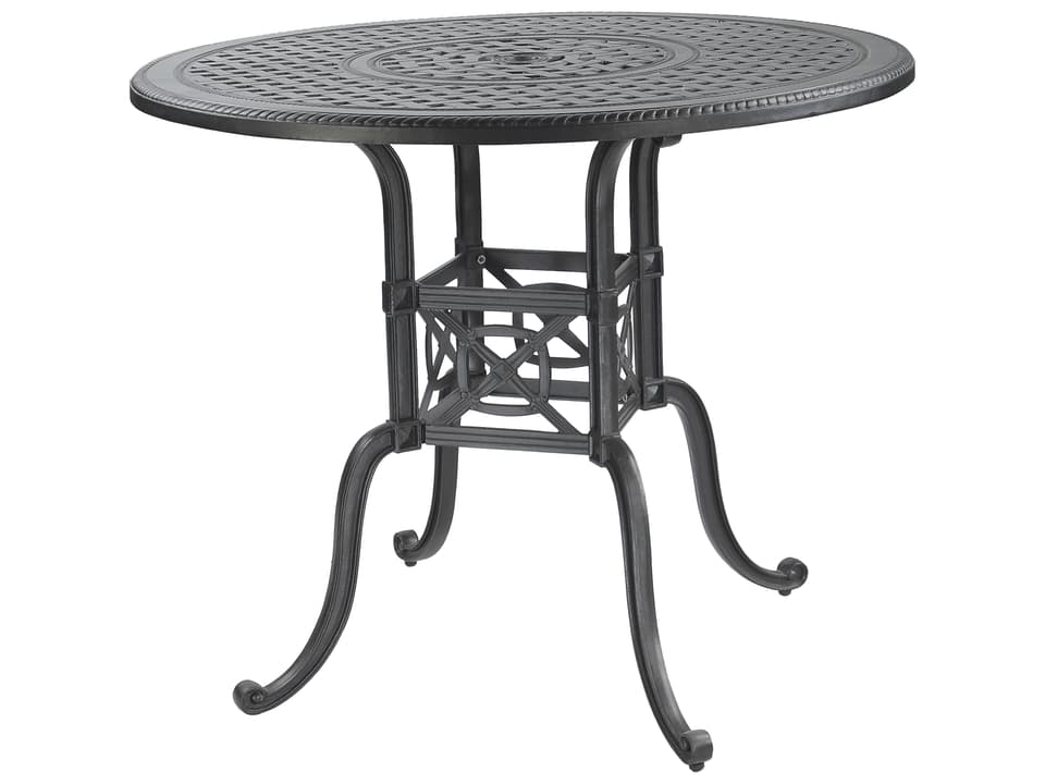 Grand Terrace 48-Inch Round Counter Gathering Table with Umbrella Hole