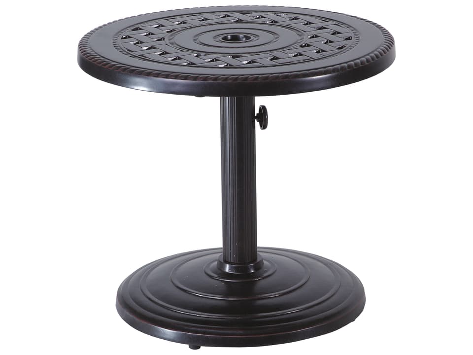 Grand Terrace 24-Inch Round Cast Aluminum Umbrella End Table