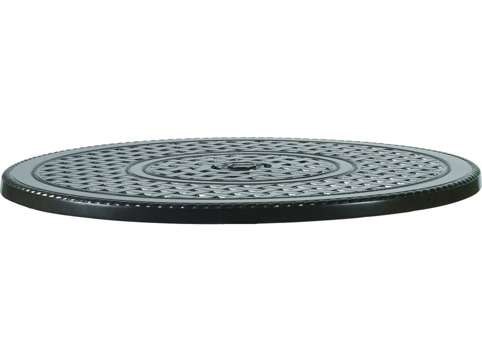 Grand Terrace 36 Inch Round Cast Aluminum Table Top with Umbrella Hole