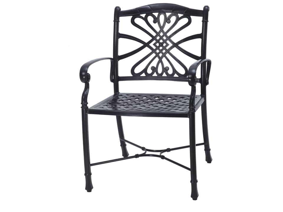 Bella Vista Cast Aluminum Dining Arm Chair in Midnight Gold