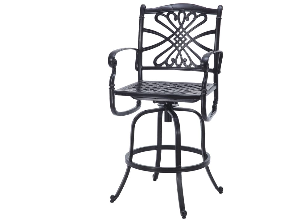 Bella Vista Cast Aluminum Swivel Bar Stool in Midnight Gold