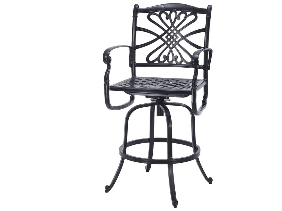 Bella Vista Cast Aluminum Swivel Bar Stool in Midnight Gold