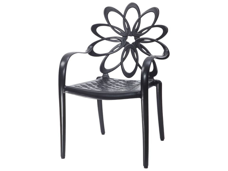 Lotus Cast Aluminum Stackable Cafe Arm Chair