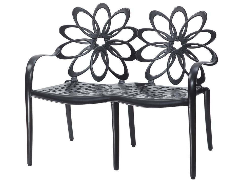 Lotus Cast Aluminum Loveseat in Ruby