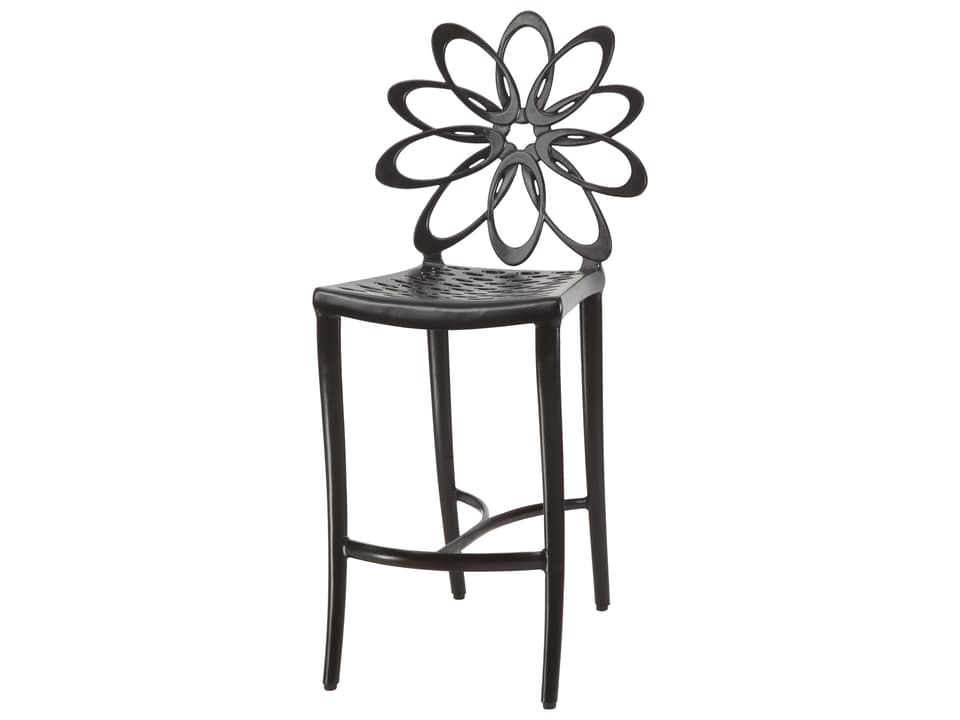 Lotus Cast Aluminum Outdoor Bar Stool
