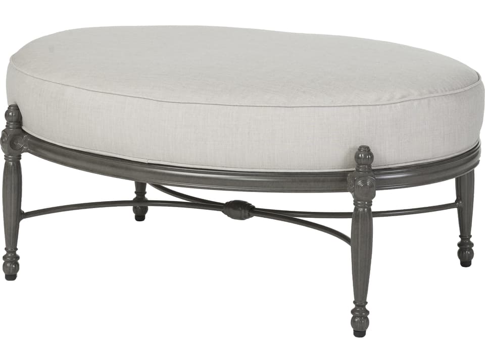 Bel Air Cast Aluminum Oval Ottoman No Cushion