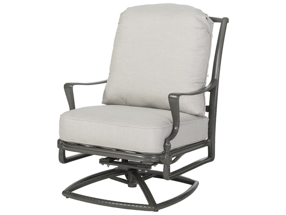 Bel Air Cast Aluminum High Back Swivel Rocker Lounge Chair
