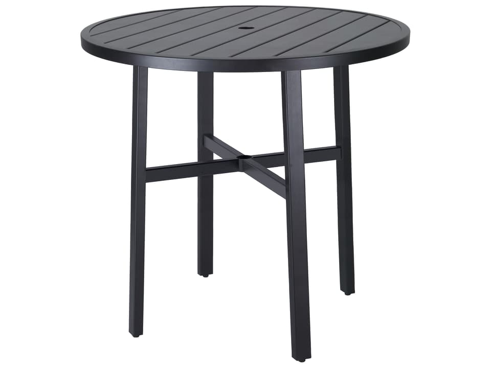 Plank 44-Inch Round Cast Aluminum Bar Table