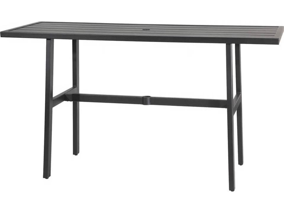 Plank Aluminum Rectangular Bar Table with Umbrella Hole