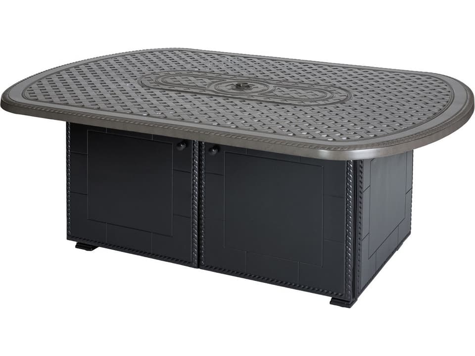 Paradise Rectangular Cast Aluminum Counter Gathering Height Fire Pit Base