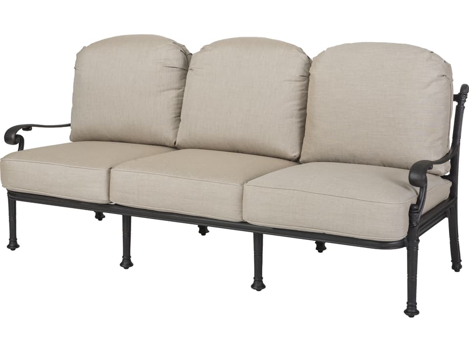 Florence Cast Aluminum Patio Sofa in Desert Bronze