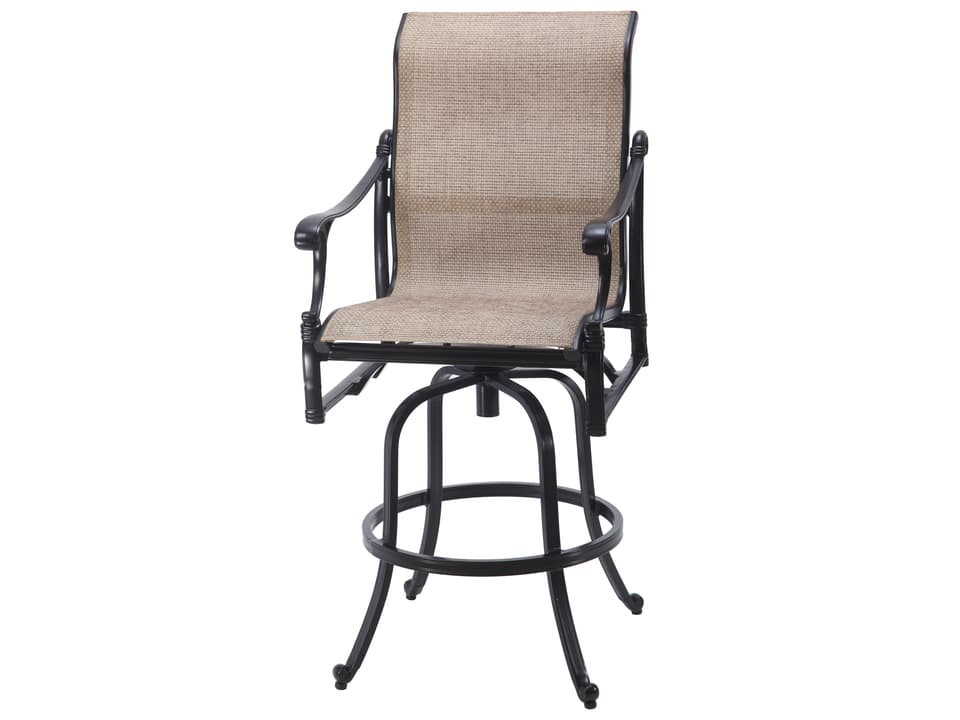 Michigan Sling Cast Aluminum Swivel Bar Stool