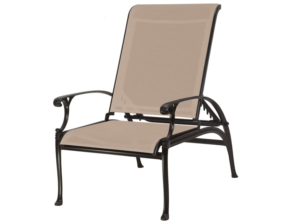 Michigan Sling Cast Aluminum Reclining Chair