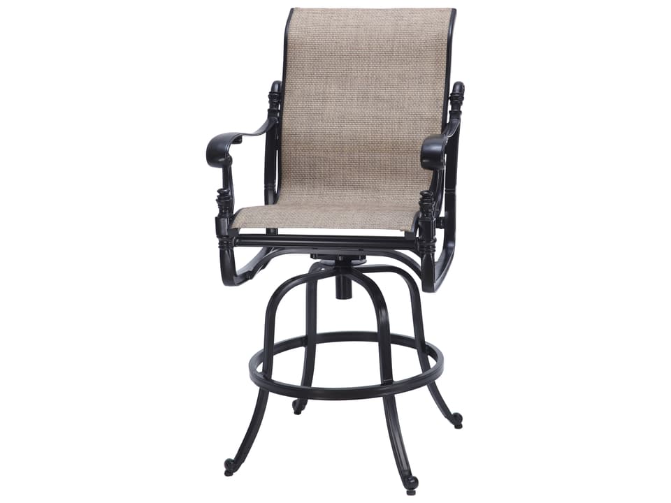 Florence Sling Cast Aluminum Swivel Bar Stool