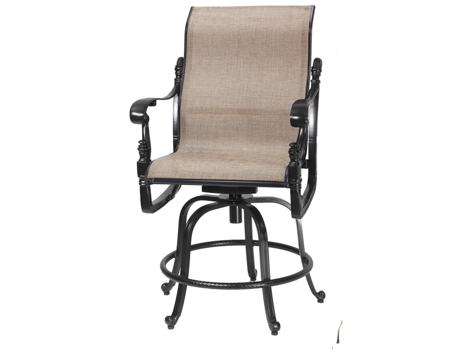 Florence Sling Cast Aluminum Swivel Rocker Counter Stool