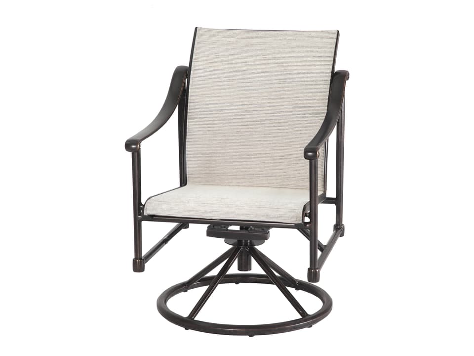 Morro Bay Sling Cast Aluminum Dining Chair in Midnight Gold