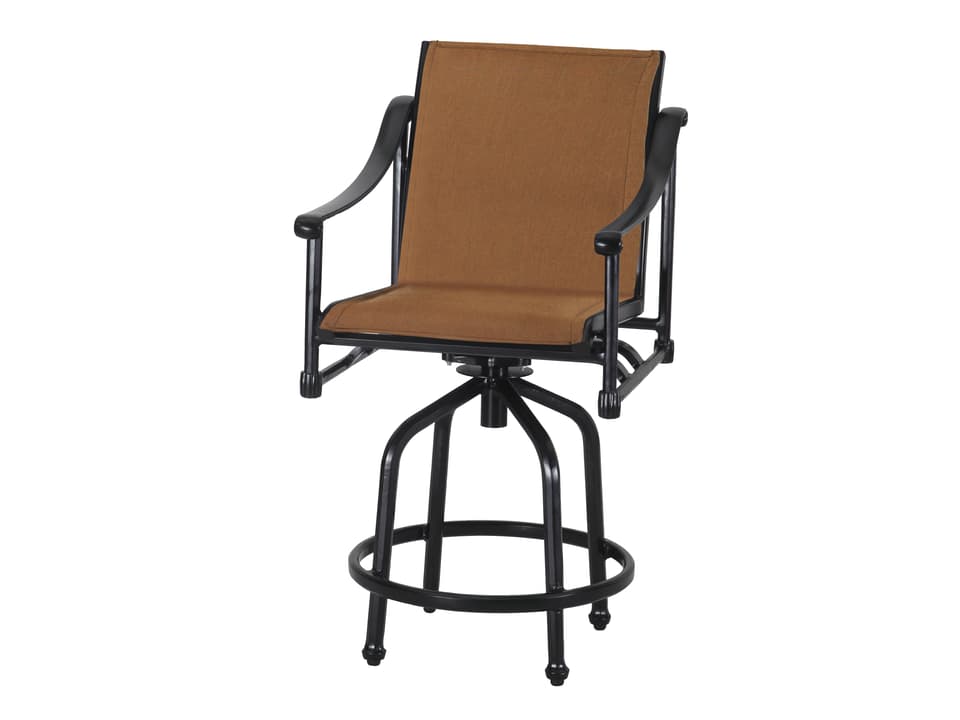 Morro Bay Cast Aluminum Padded Sling Swivel Bar Stool