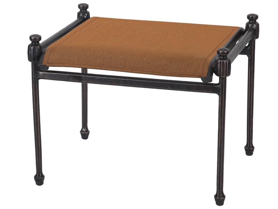 Morro Bay Padded Sling Cast Aluminum Ottoman