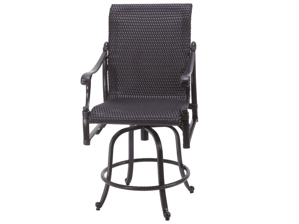 Michigan Woven Cast Aluminum Swivel Balcony Stool