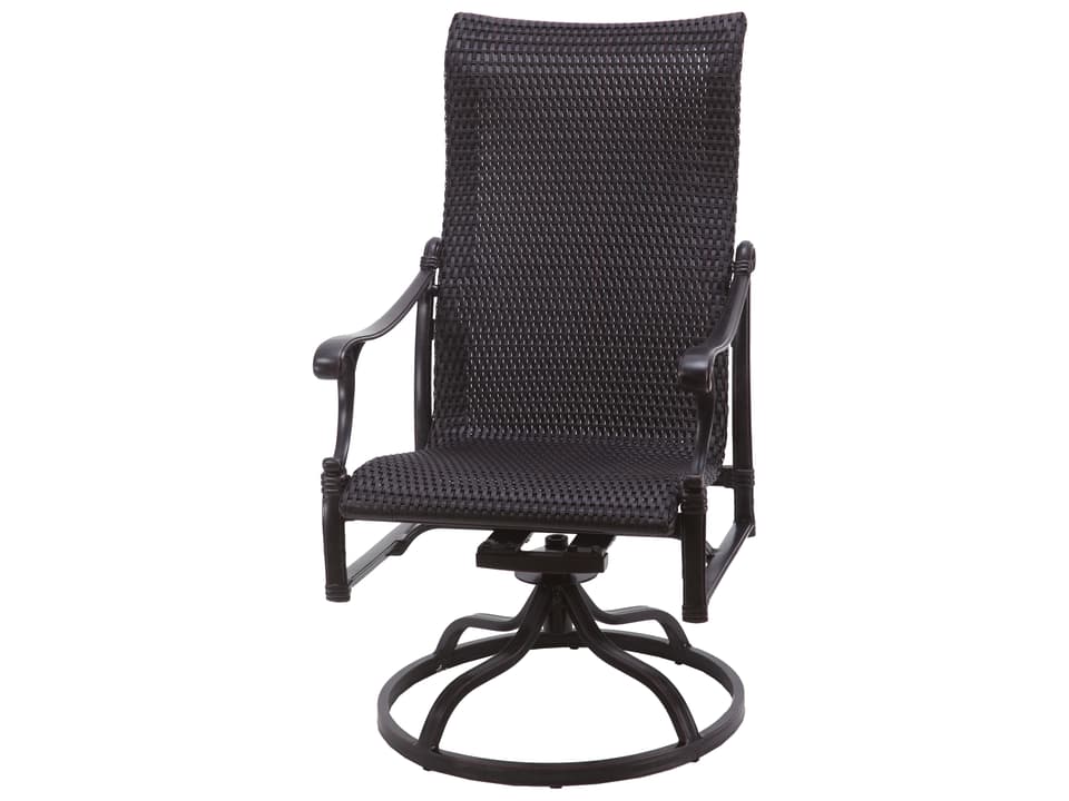 Michigan Woven High Back Swivel Rocker with Cast Aluminum Frame
