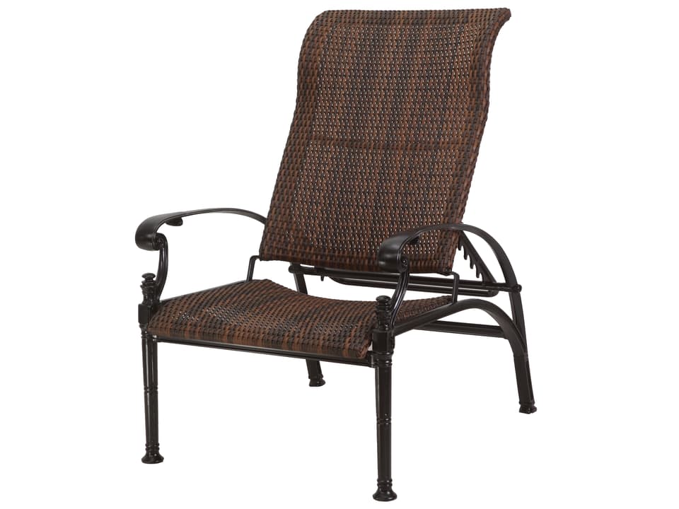 Florence Woven Cast Aluminum Recliner Lounge Chair in Desert Bronze