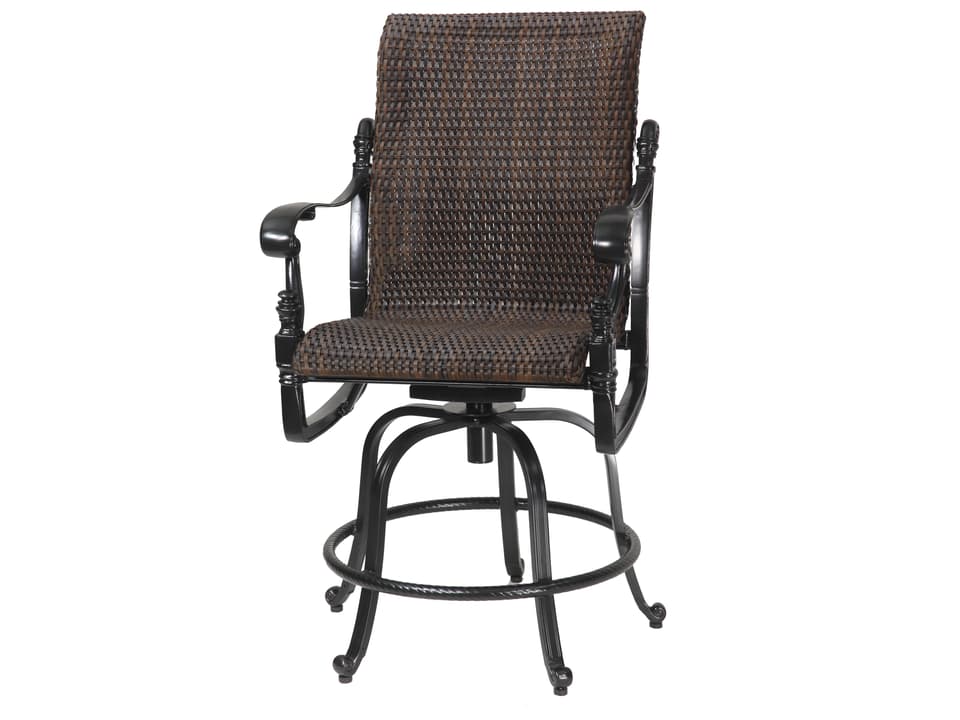 Florence Woven Cast Aluminum Swivel Rocker Outdoor Patio Counter Stool