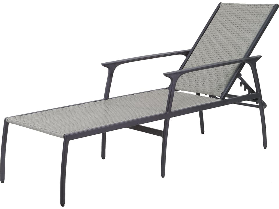 Amari Woven Chaise Lounge with Adjustable Back in Carbon Mist
