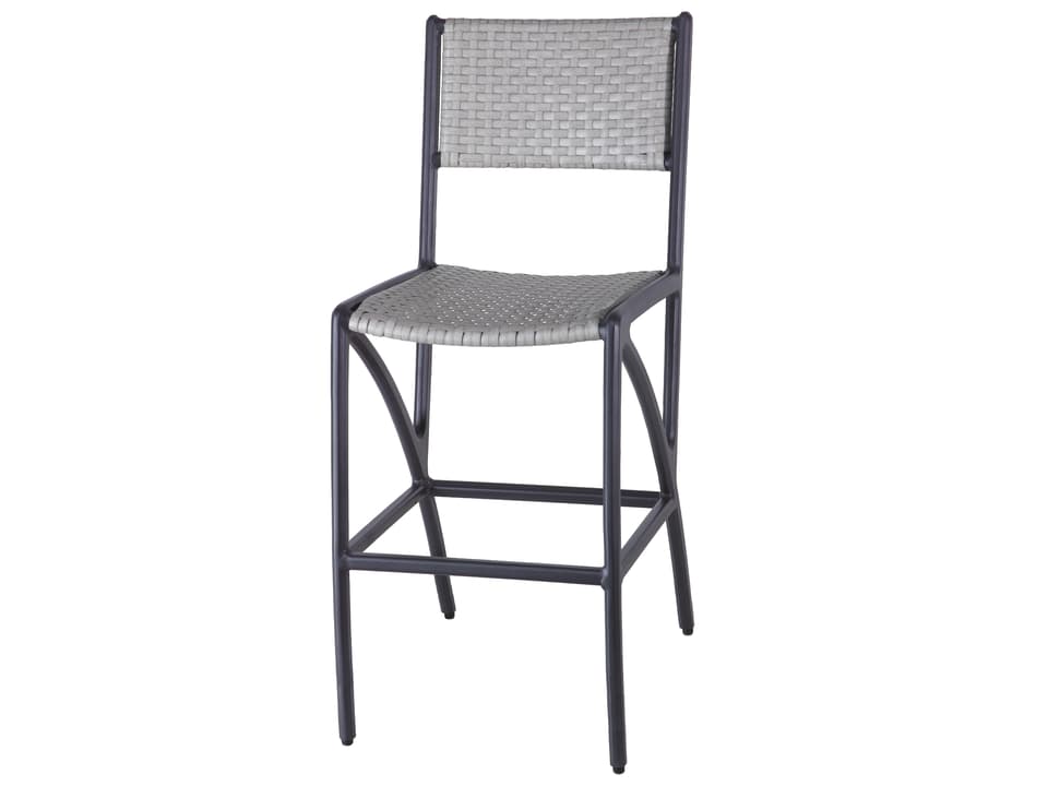 Amari Woven Aluminum Stationary Bar Stool in Carbon