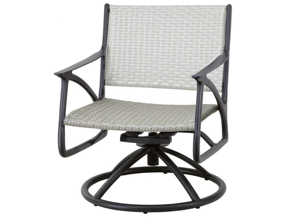 Amari Woven Cast Aluminum Swivel Rocker Lounge Chair in Carbon