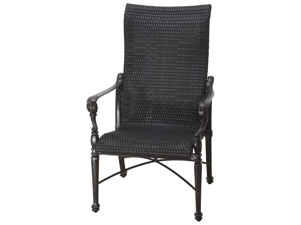 Grand Terrace Woven High Back Cast Aluminum Dining Chair