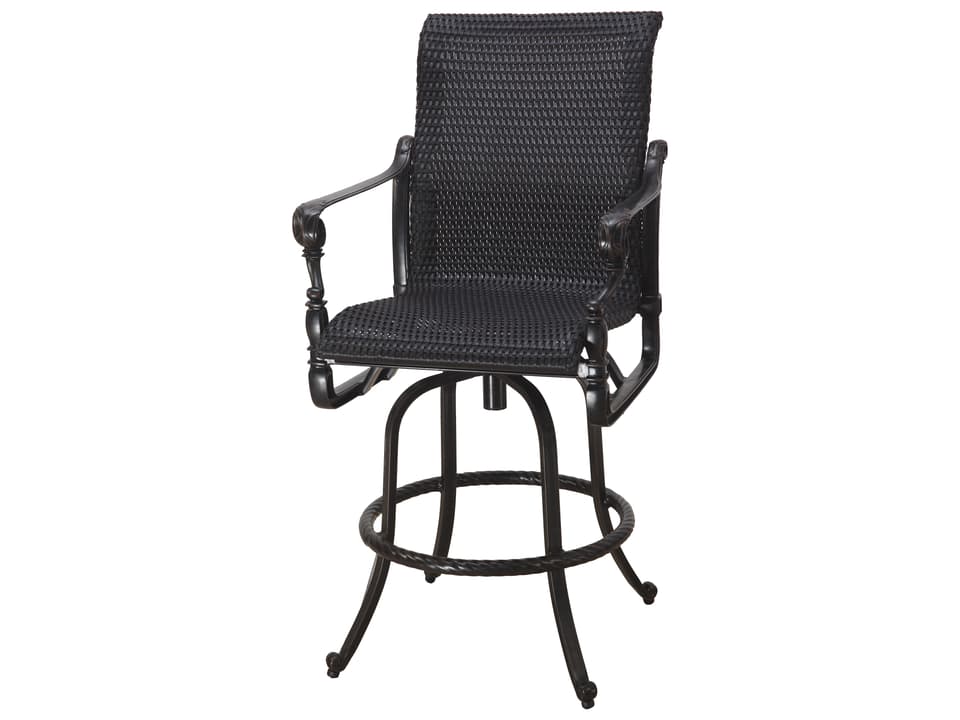Grand Terrace Woven Cast Aluminum Swivel Bar Stool