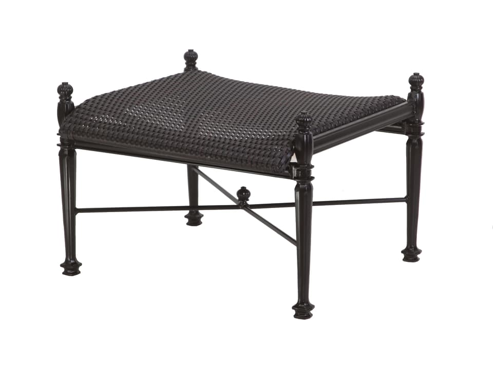 Grand Terrace Woven Cast Aluminum Outdoor Ottoman in Vintage