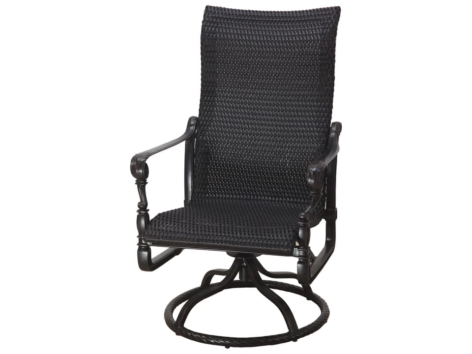 Grand Terrace Woven Cast Aluminum High Back Swivel Rocker
