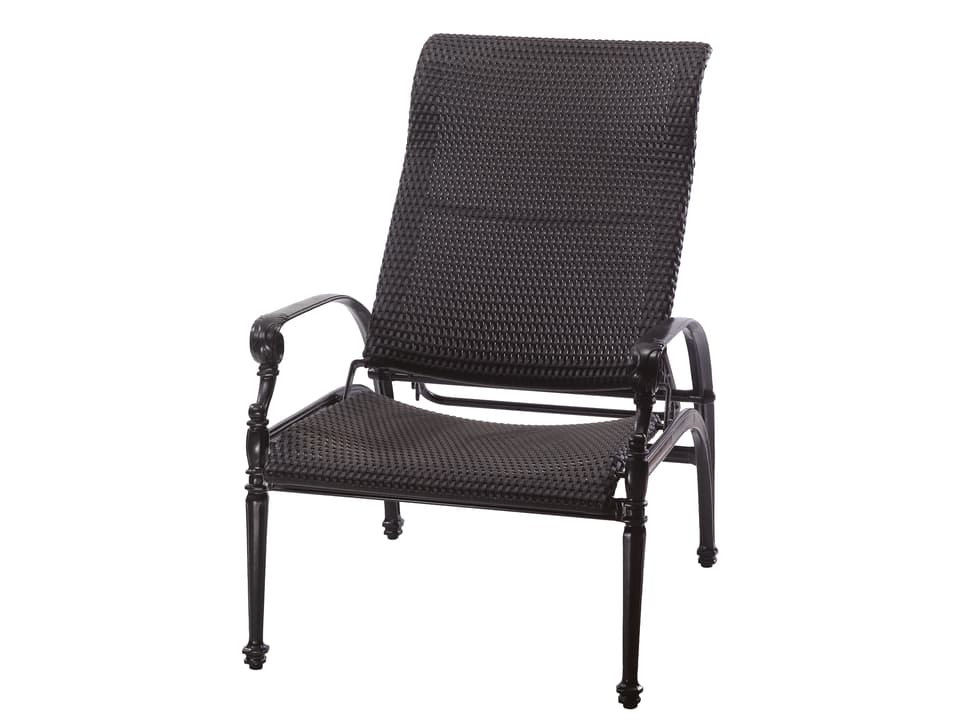 Grand Terrace Woven Cast Aluminum Reclining Chair in Vintage