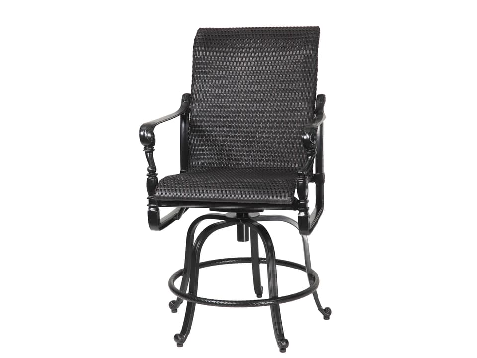 Grand Terrace Woven Cast Aluminum Swivel Rocking Balcony Stool
