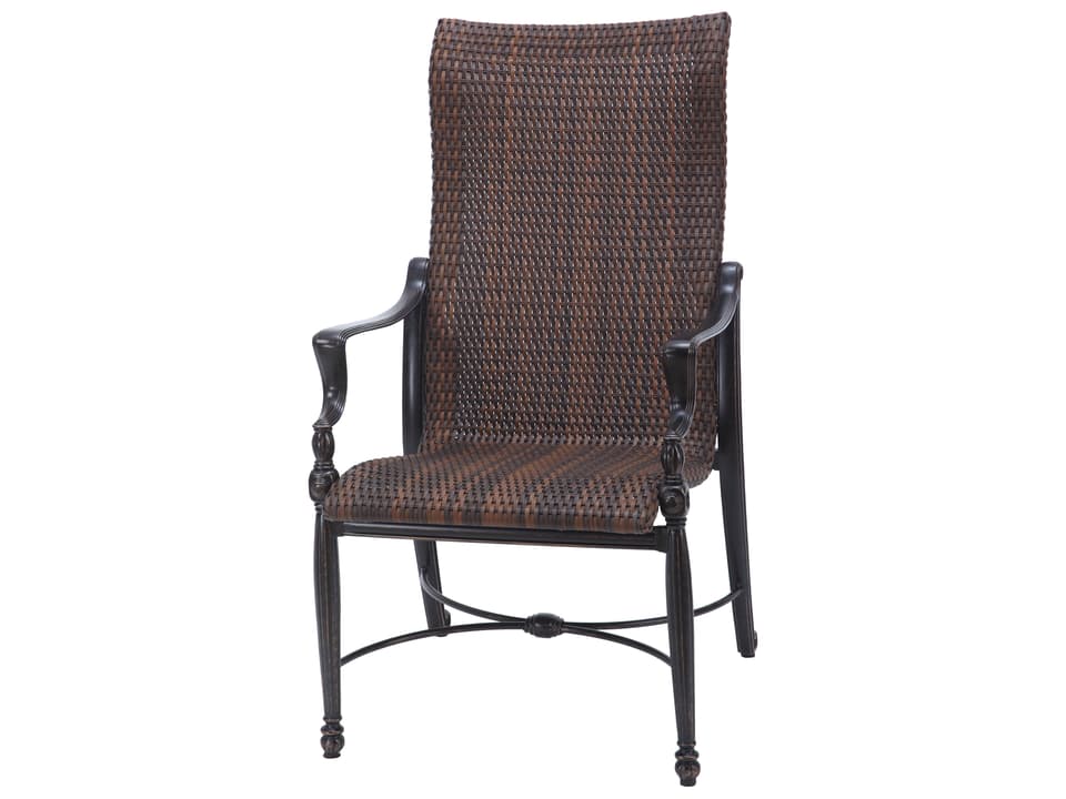 Bel Air Woven Cast Aluminum High Back Dining Arm Chair