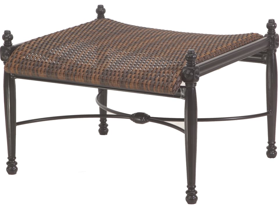 Bel Air Woven Cast Aluminum Ottoman