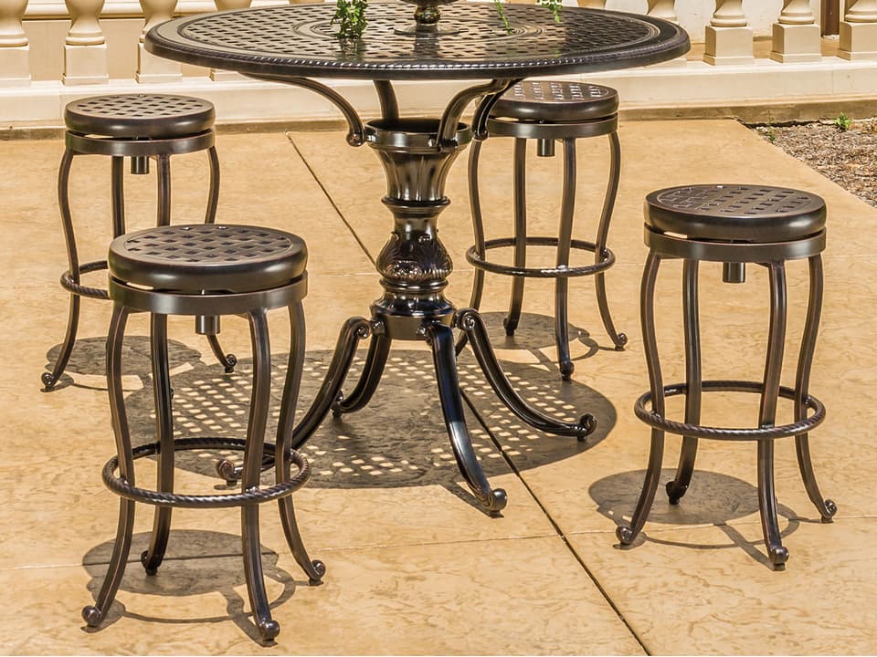 Bar and Balcony Stools Cast Aluminum Bar Set