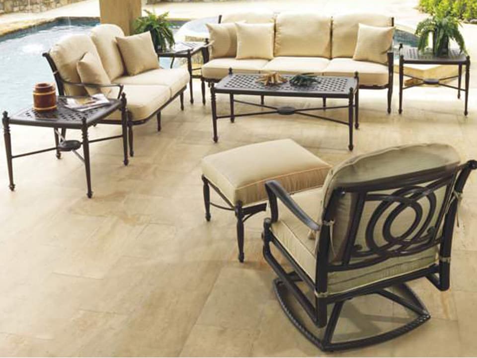 Bel Air Cushion Cast Aluminum Outdoor Patio Lounge Set