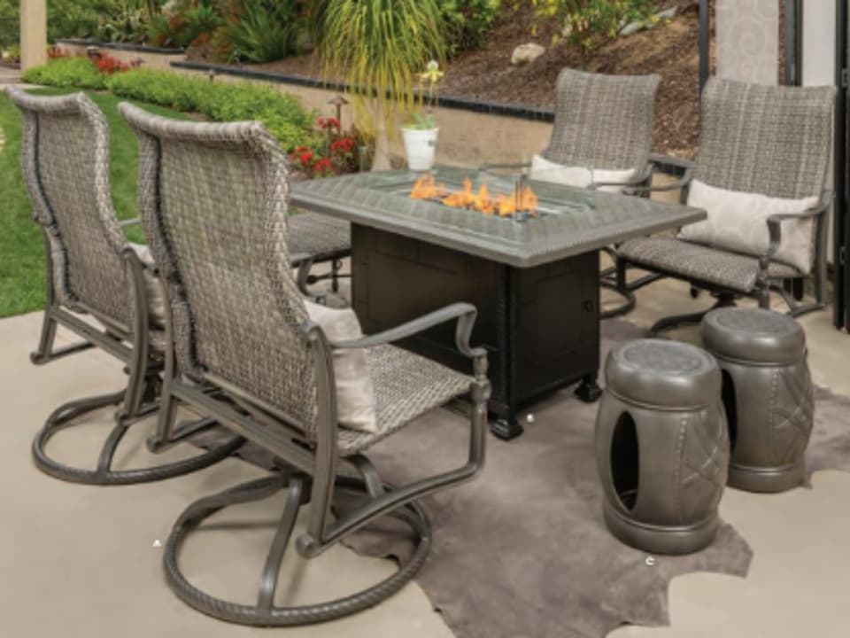 Bel Air Woven Cast Aluminum Outdoor Lounge Set