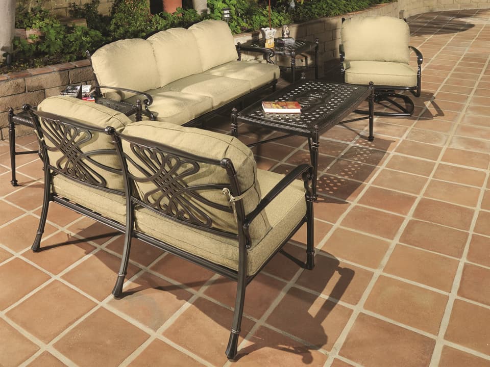 Bella Vista Cast Aluminum Cushion Outdoor Patio Lounge Set