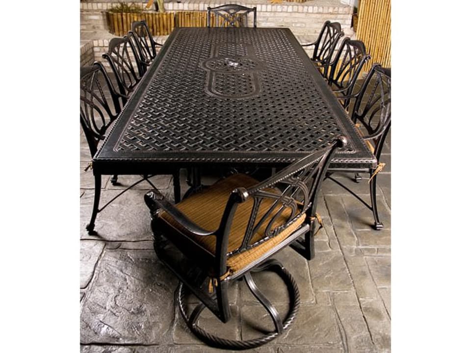 Grand Terrace Cushion Cast Aluminum Dinning Set
