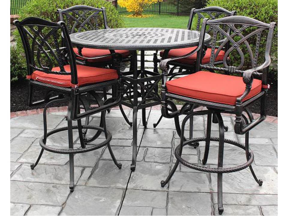 Grand Terrace Cushion Cast Aluminum Bar Set
