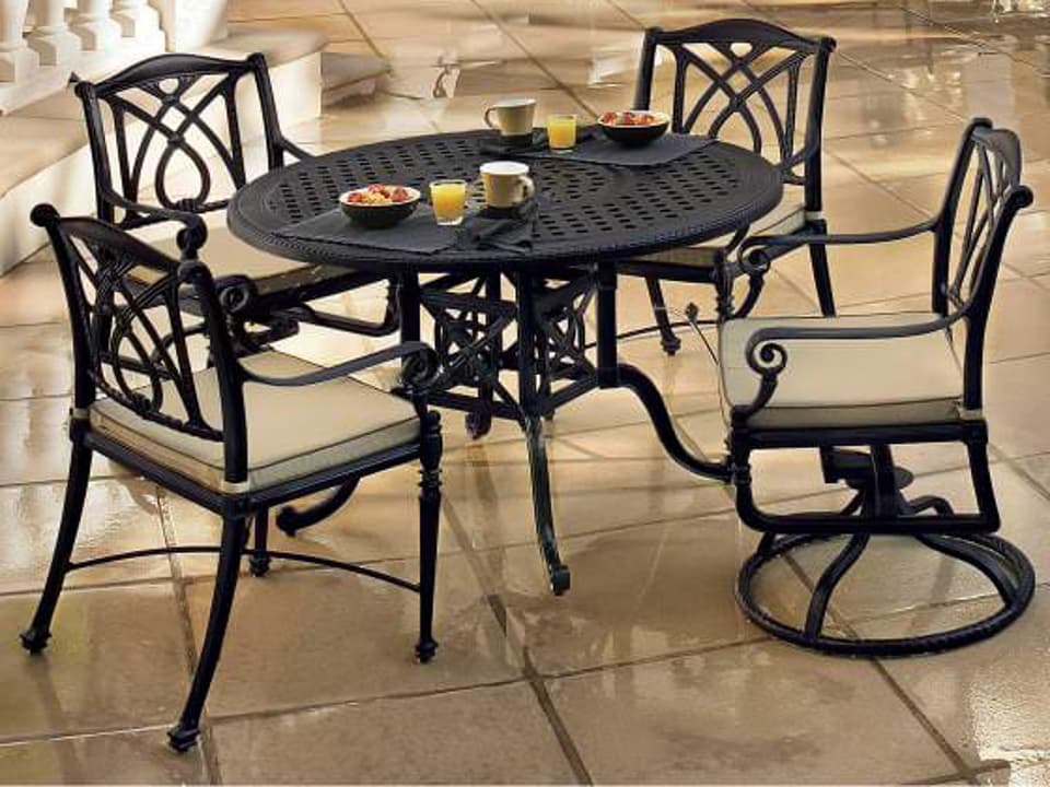 Grand Terrace Cushion Cast Aluminum Dinning Set